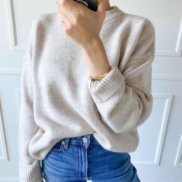 (✨LAST ONE✨) Thick Sweater Wool/Mohair Cream - Picture 8 of 15